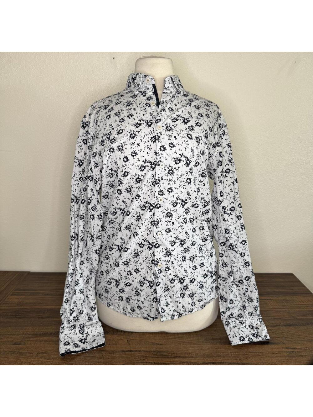 Cactus Man Ricky Singh Men's Long Sleeve Floral Button-Up Shirt Size S